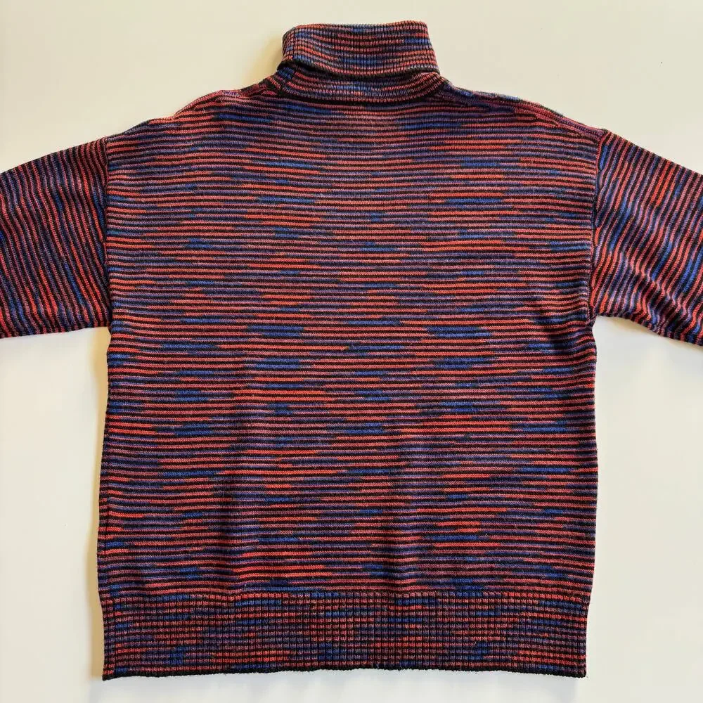 Missoni Oversized 100% Virgin Wool Striped Turtleneck Sweater EUC Sz Small $595